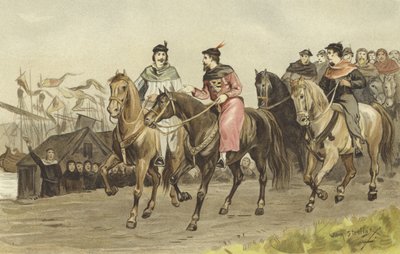 Floris V, hrabia Holandii i Gijsbrecht IV z Amstel, 26 lipca 1274 autorstwa Willem II Steelink