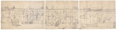 Holenderska flota na Kopenhadze Czerwonej 1658 autorstwa Willem I van de Velde