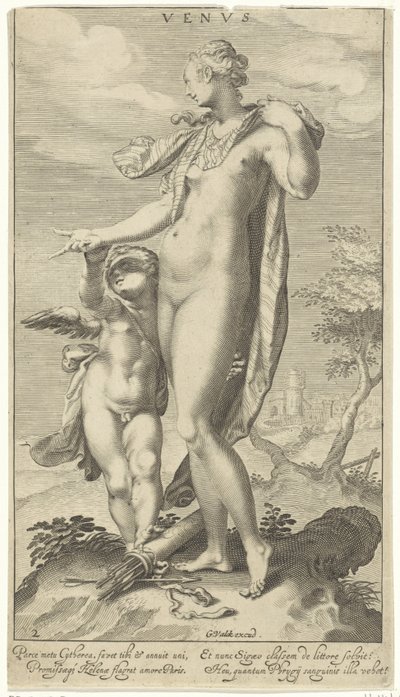 Wenus i Kupidyn Wenus (tytuł na obiekcie) Wyrok Paryża (tytuł serii) autorstwa Willem Isaacsz. van Swanenburg