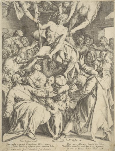 Sparaliżowany spuszczony do Chrystusa przez dach autorstwa Willem Isaacsz. van Swanenburg