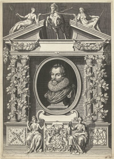 Portret Gerarda Thibaulta w oprawie architektonicznej autorstwa Willem Jacobsz Delff