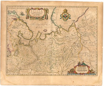 Mapa Rosji Z: Mapa świata.., 1645 autorstwa Willem Janszoon Blaeu