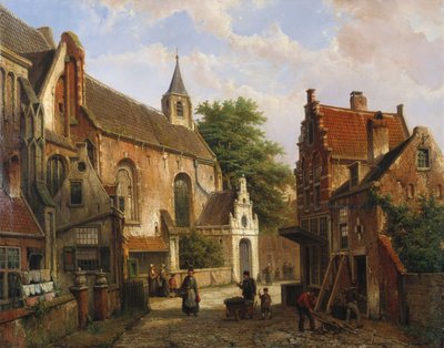 Scena uliczna w Delft autorstwa Willem Koekkoek