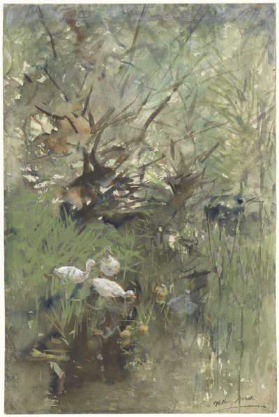 Kaczki pod wierzbami autorstwa Willem Maris