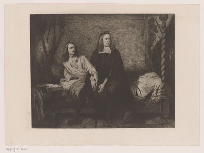 Bracia de Witt siedzący na łóżku w bramie więzienia autorstwa Willem Philip van der Veken (attributed to)