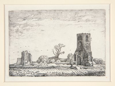 Ruiny kościoła (kaplica Eykenduynen koło Hagi), ilustracja 10 ze Zbioru krajobrazów autorstwa Willem Pietersz. Buytewech
