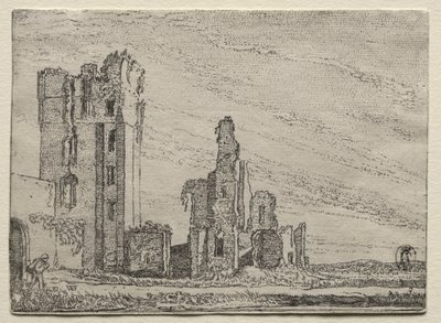 Ruiny zamku Huys Te Kleef w pobliżu Haarlem autorstwa Willem Pietersz Buytewech