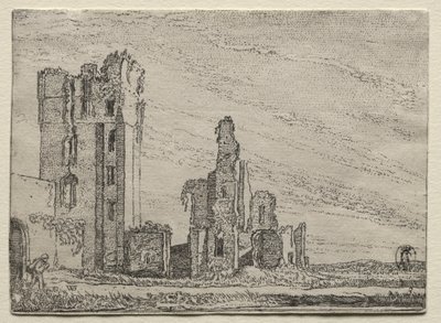 Ruiny zamku Huys Te Kleef koło Haarlemu, ok. 1930 r. 1616. autorstwa Willem Pietersz Buytewech