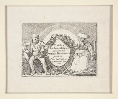 Strona tytułowa Zestawu krajobrazów autorstwa Willem Pietersz. Buytewech
