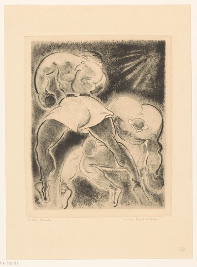 Dwóch bokserów autorstwa Willem Retera (signed by artist)