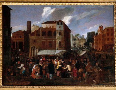 Scena targowa (olej na płótnie) autorstwa Willem Reuter