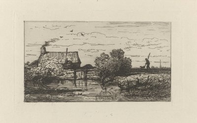 Widok na farmę na wodzie autorstwa Willem Roelofs (I)