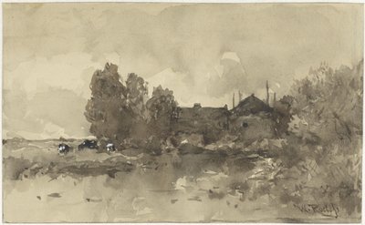 Krajobraz z farmą autorstwa Willem Roelofs (I)