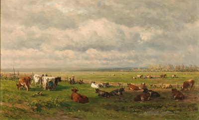Łąka z bydłem Weidelandschap spotkał się z vee autorstwa Willem Roelofs (I)