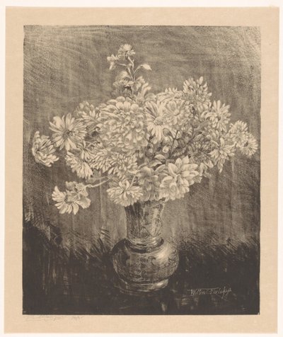 Chryzantemy w wazonie autorstwa Willem Roelofs (II) (signed by artist)