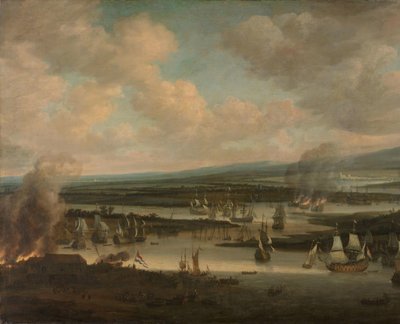 Spalenie angielskiej floty pod Chatham (19-24 czerwca 1667) autorstwa Willem Schellinks
