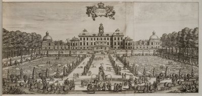 Pałac i ogród Drottningholm od południa autorstwa Willem Swidde