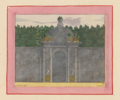 Pavillon mit Kuppel aus Lattenwerk in den Gärten von Versailles autorstwa Willem Swidde