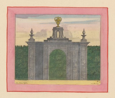Gittertor mit Gartenvasen in den Gärten von Versailles autorstwa Willem Swidde