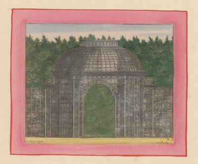 Laubengang mit Tor für eine Hecke in den Gärten von Versailles autorstwa Willem Swidde