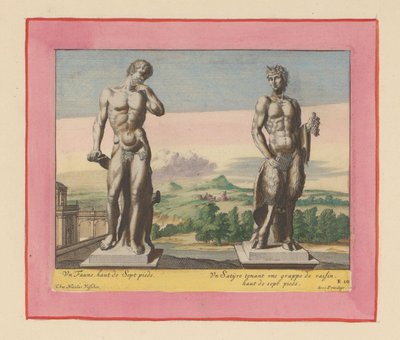 Statuen eines Fauns und eines Satyrs mit Trauben autorstwa Willem Swidde