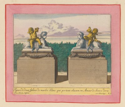 Zwei Sphinxen in den Gärten von Versailles autorstwa Willem Swidde