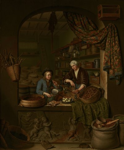 Sklep spożywczy autorstwa Willem Van Mieris
