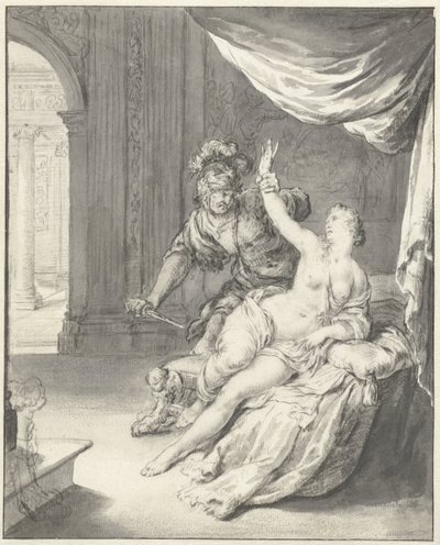Tarkwiniusz grozi Lukrecji autorstwa Willem Van Mieris