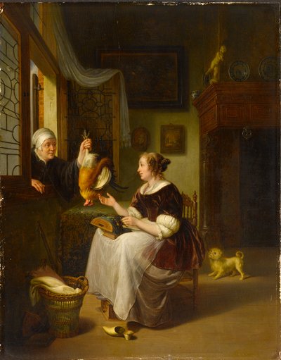 Sprzedawca drobiu autorstwa Willem Van Mieris