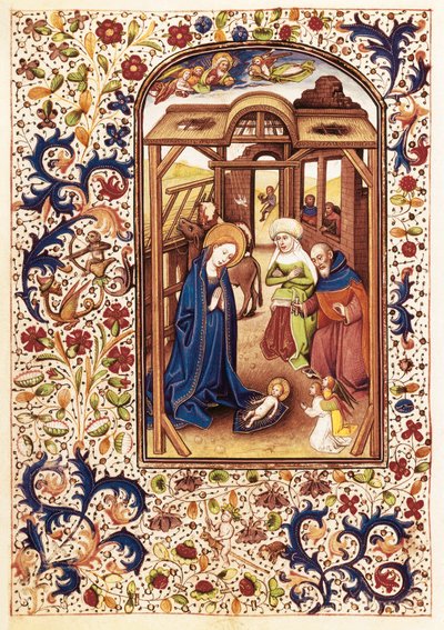 Scena Narodzenia z „Księgi Godzin Leonora de la Vegi” autorstwa Willem Vrelant