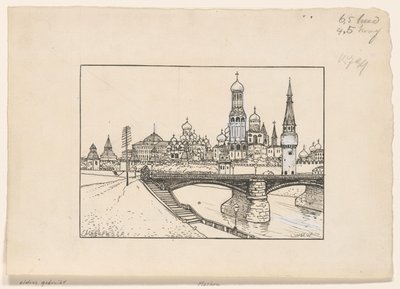 Widok na Kreml w Moskwie autorstwa Ludwig Willem Reymert Wenckebach