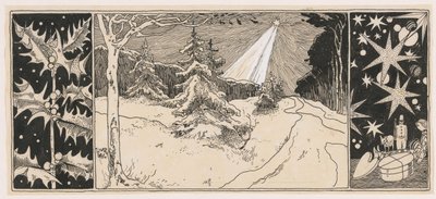 Gwiazda świeci na zimowym krajobrazie autorstwa Ludwig Willem Reymert Wenckebach