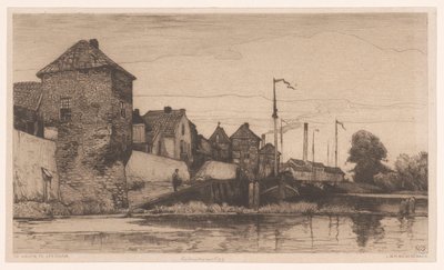 Port w Leerdam (tytuł na obiekcie) autorstwa Willem Wenckebach