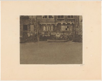 Tylne fasady ulic Voorstraat 463, 461 i 459 w Dordrecht autorstwa Willem Witsen (signed by artist)