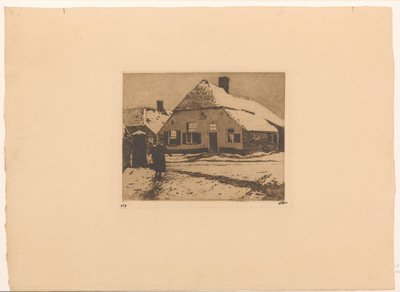 Ośnieżone domy na drodze w Ede autorstwa Willem Witsen (signed by artist)