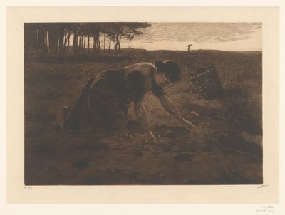 Klęczący kombajn ziemniaczany autorstwa Willem Witsen (signed by artist)