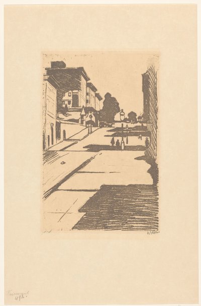 Widok na Maison Street i hotel Fairmont w San Francisco Fairmont (tytuł na obiekcie) autorstwa Willem Witsen (signed by artist)