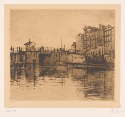 Widok na Kraansluis w Amsterdamie autorstwa Willem Witsen (signed by artist)