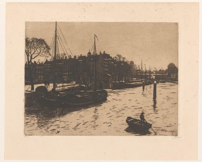 Widok na Leuvehaven w Rotterdamie autorstwa Willem Witsen (signed by artist)