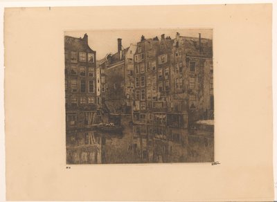 Oudezijds Voorburgwal i Oudezijds Kolk w Amsterdamie autorstwa Willem Witsen (signed by artist)