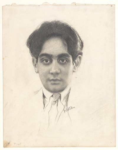 Portret van Karamjit Singh Sahib Bahadur, prins van Kapurthala autorstwa Willem Witsen (signed by artist)