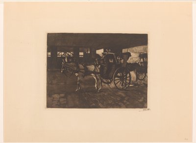 Wagony oczekujące pod londyńskim mostem Charing Cross autorstwa Willem Witsen (signed by artist)