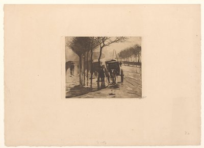 Wagony oczekujące na Victoria Embankment w Londynie autorstwa Willem Witsen (signed by artist)