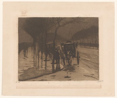Wagony oczekujące na Victoria Embankment w Londynie autorstwa Willem Witsen (signed by artist)