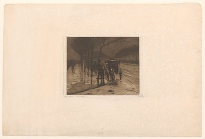 Wagony oczekujące na Victoria Embankment w Londynie autorstwa Willem Witsen (signed by artist)