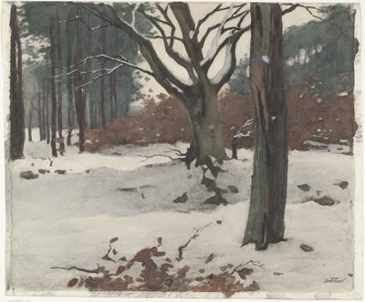 Drzewa na śniegu autorstwa Willem Arnoldus Witsen