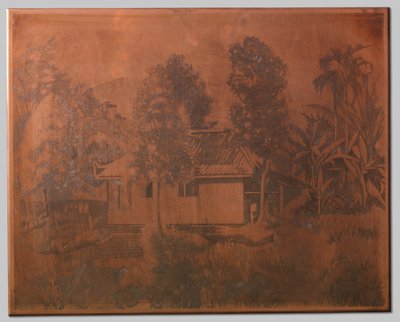 Buitenzorg, dom z wulkanem w tle autorstwa Willem Arnoldus Witsen
