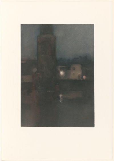 Montelbaanstoren w Amsterdamie nocą autorstwa Willem Arnoldus Witsen