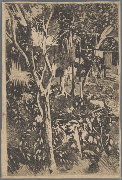 Rodzina w ogrodzie hotelu Bellevue, Buitenzorg autorstwa Willem Arnoldus Witsen