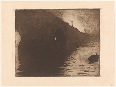 Widok na most Waterloo we mgle w Londynie autorstwa Willem Arnoldus Witsen